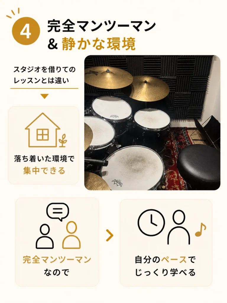 完全マンツーマン&静かな環境